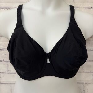 Wacoal Bra Size 40DDD First Instinct Black Keyhole 855280 Underwire Unlined‎
